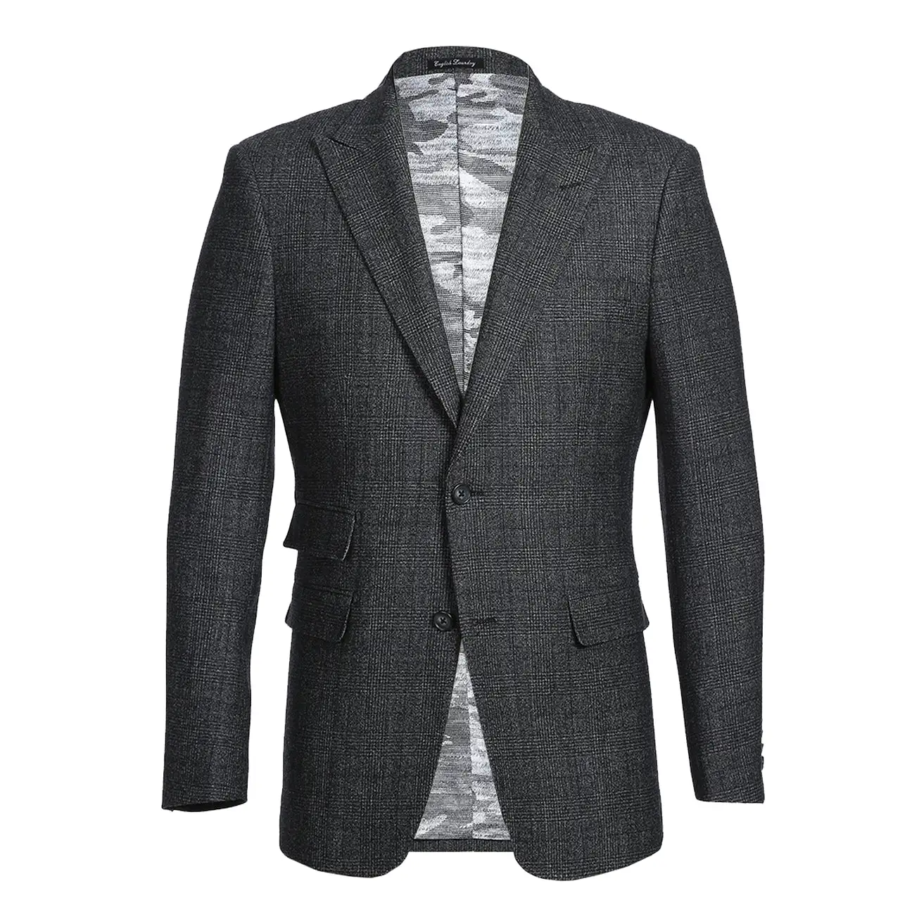 ENGLISH LAUNDRY Wool Charcoal Checked Peak Suit 52-50-410