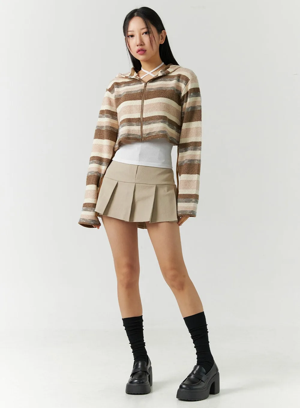 Fleece Pleated Mini Skirt CD301