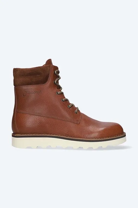 Fracap leather shoes EXPLORER men's brown color