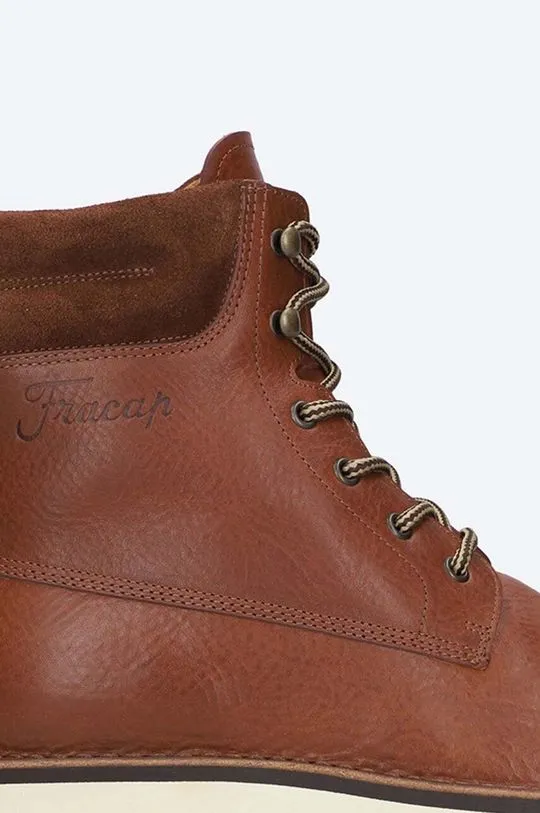 Fracap leather shoes EXPLORER men's brown color