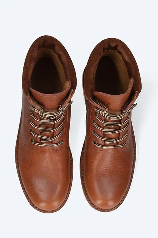 Fracap leather shoes EXPLORER men's brown color