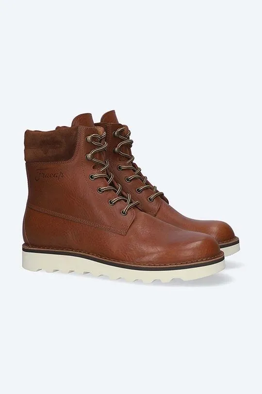 Fracap leather shoes EXPLORER men's brown color