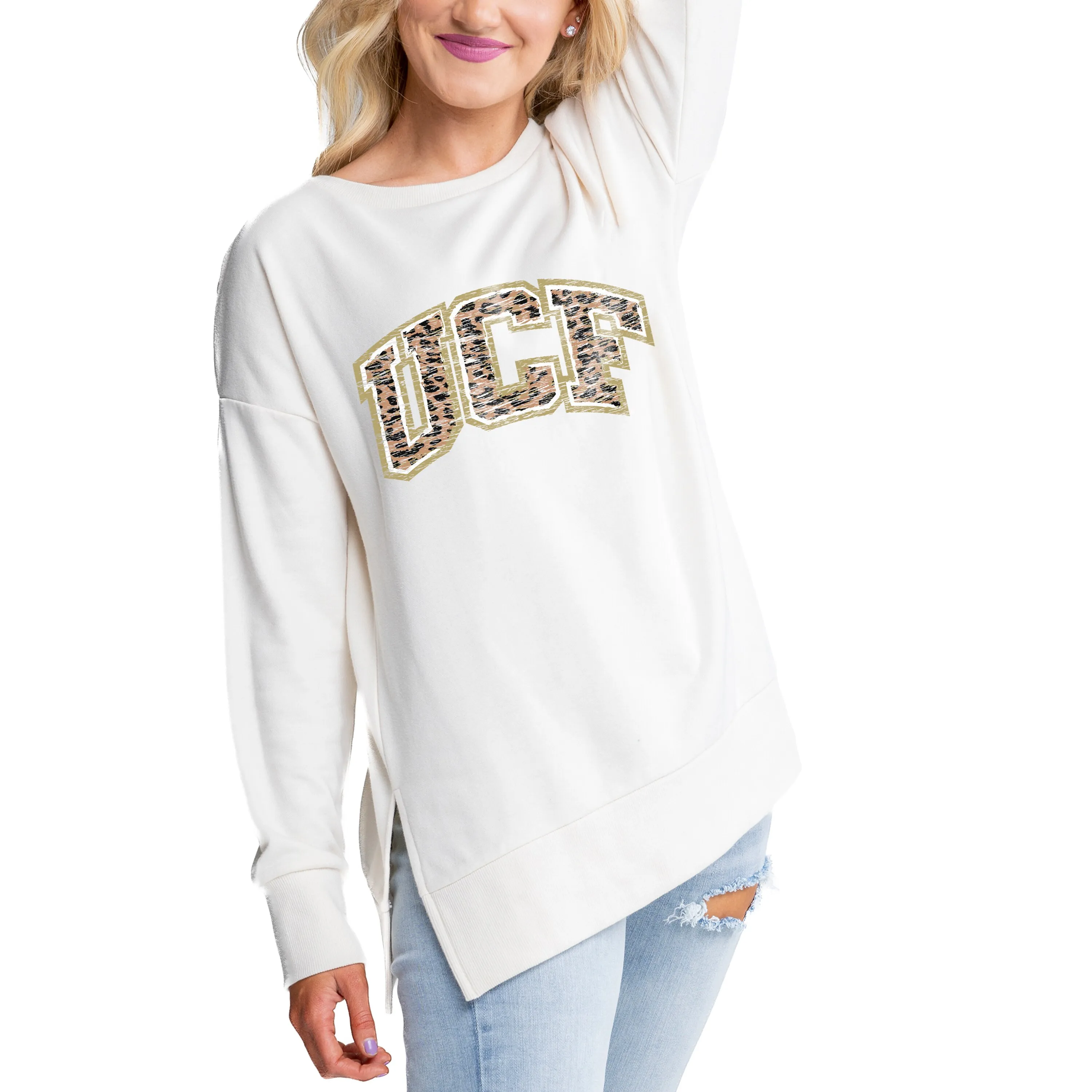 Gameday Couture UCF Knights Women's Cream Legacy Side Split Pullover Top