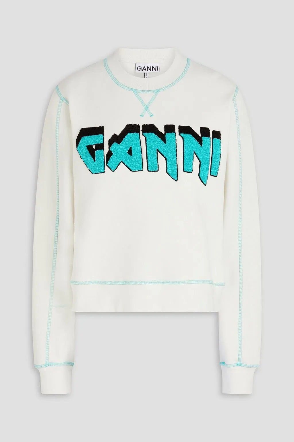 Ganni  |Crew Neck Long Sleeves Cotton Hoodies & Sweatshirts