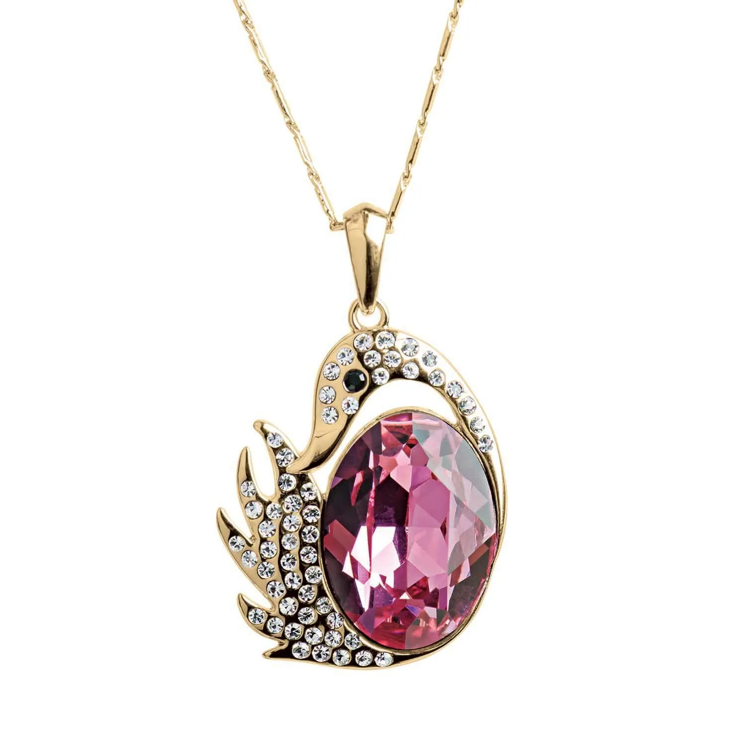 Golden Swan Hot Pink Pendant