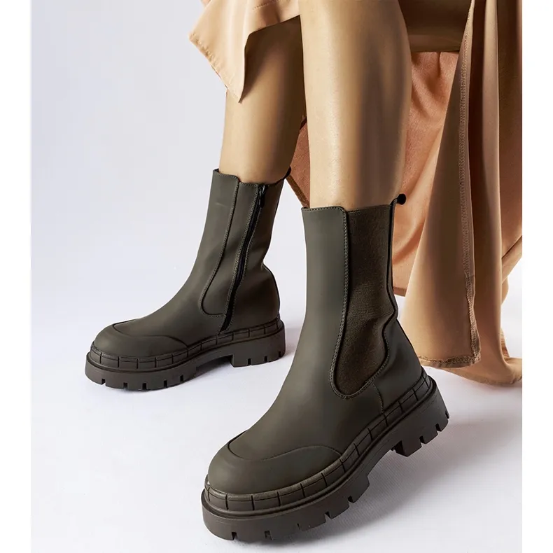 Green massive rubber boots by Casal