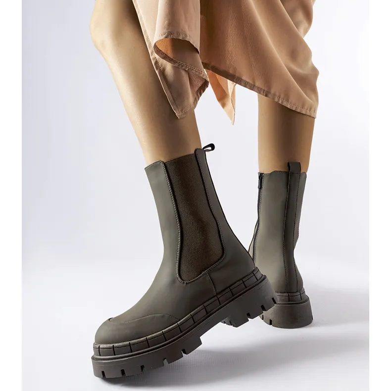 Green massive rubber boots by Casal