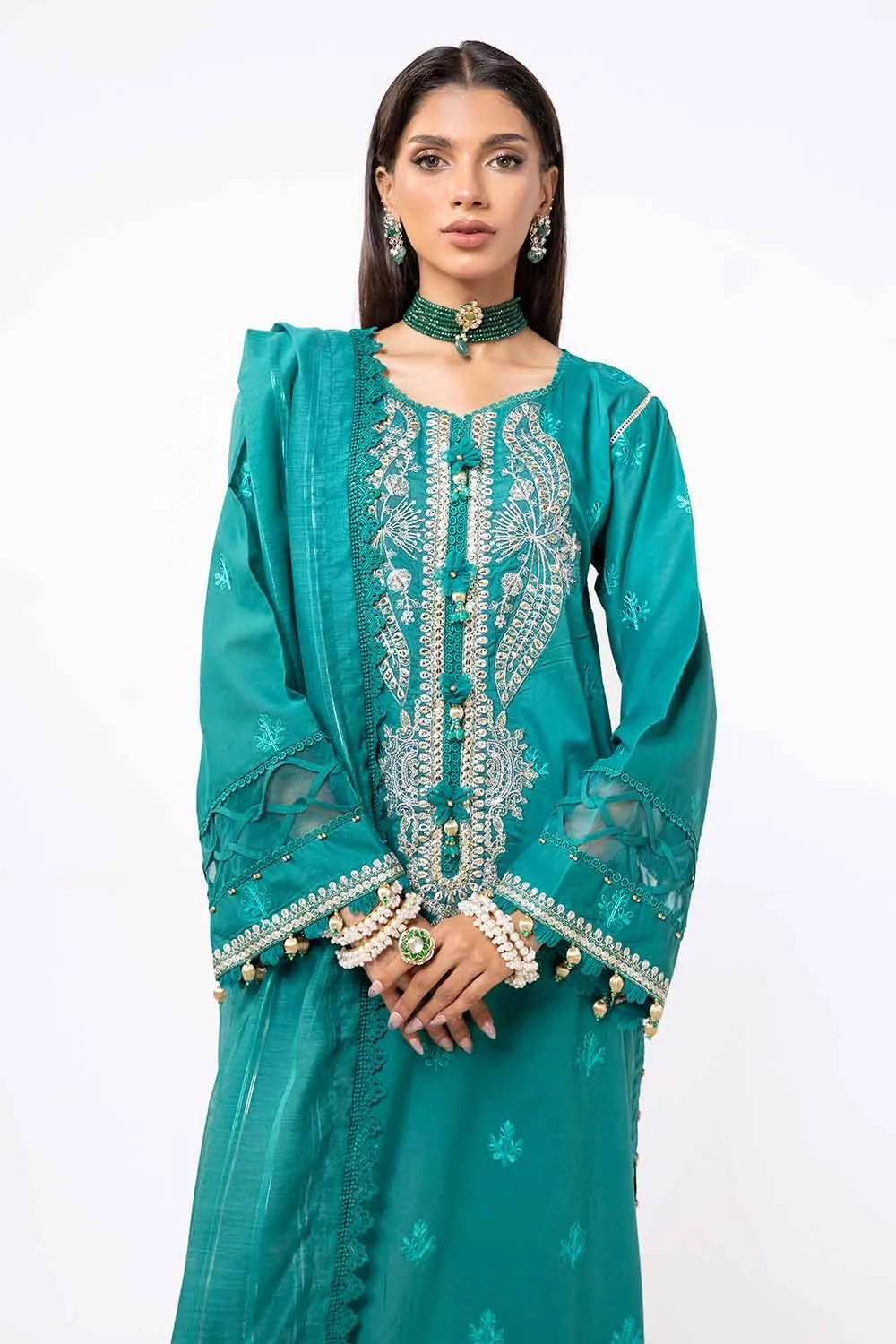 Gul Ahmed Eid ul Adha Embroidered Lawn Unstitched 3Pc Suit FE-42063