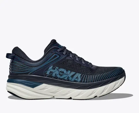 Hoka Men’s Bondi 7 Athletic Shoes-Navy/White