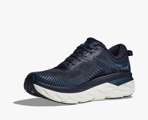 Hoka Men’s Bondi 7 Athletic Shoes-Navy/White