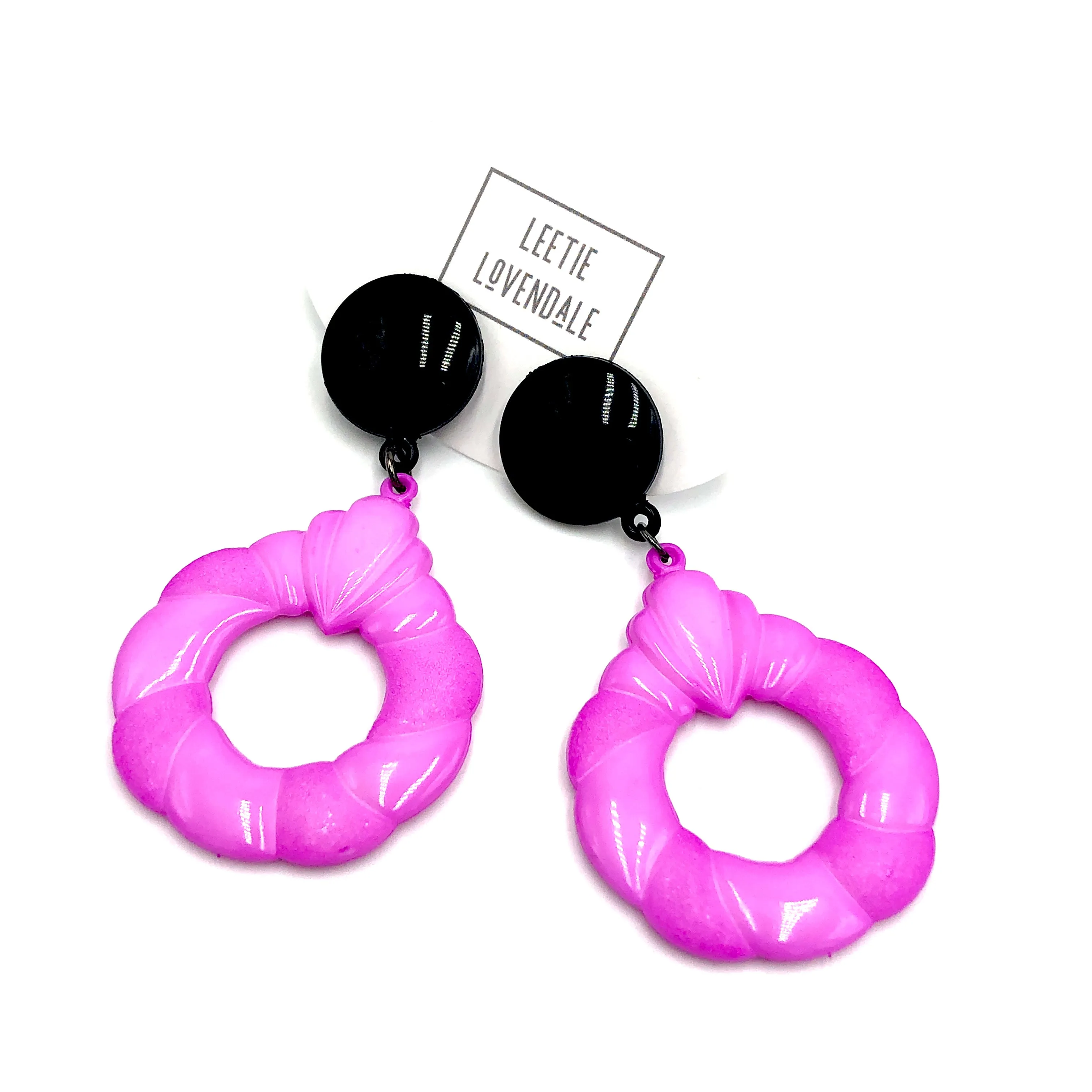 Hot Pink Clad Earrings