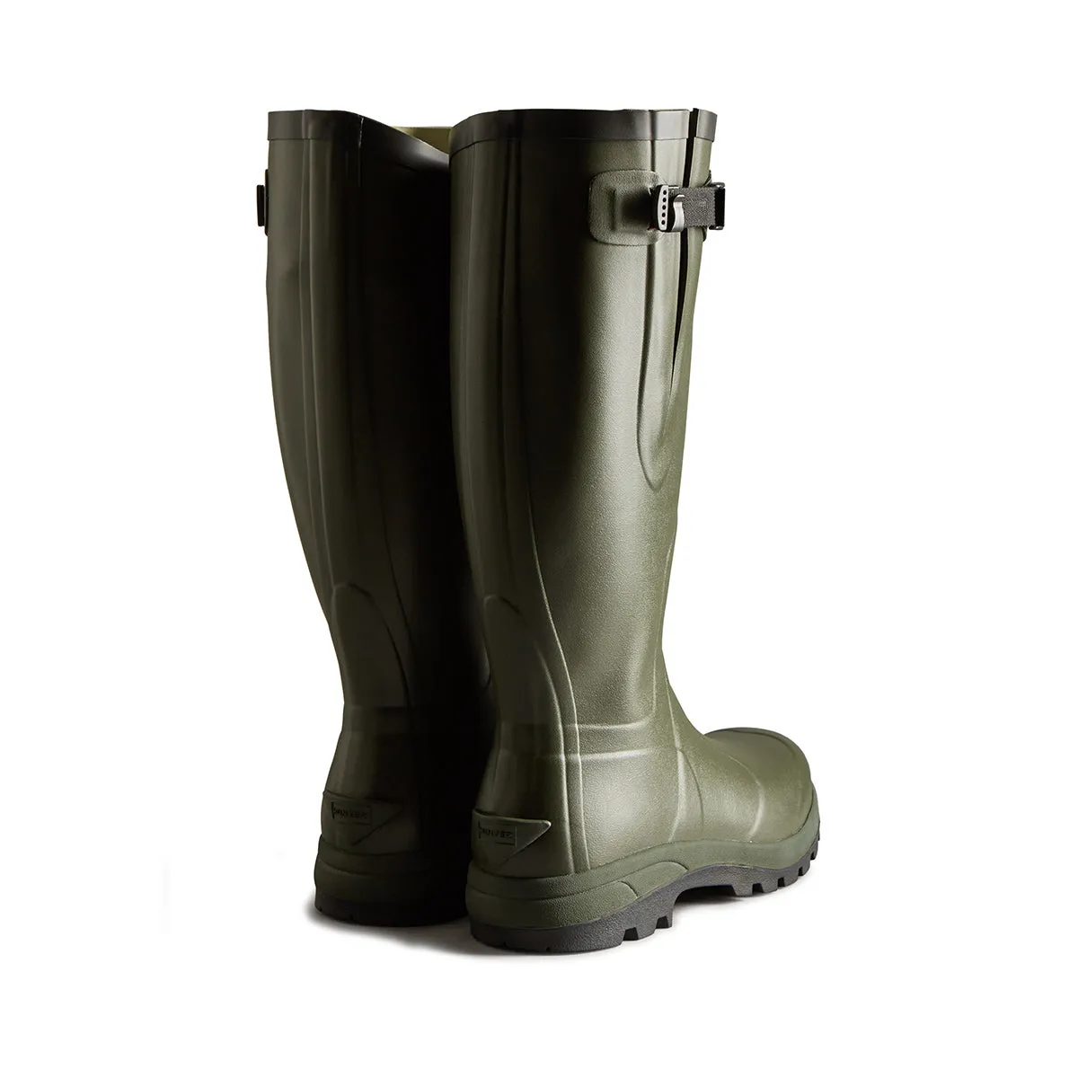 Hunter Unisex Balmoral Classic Side Adjustable Wellington Boots in Dark Olive