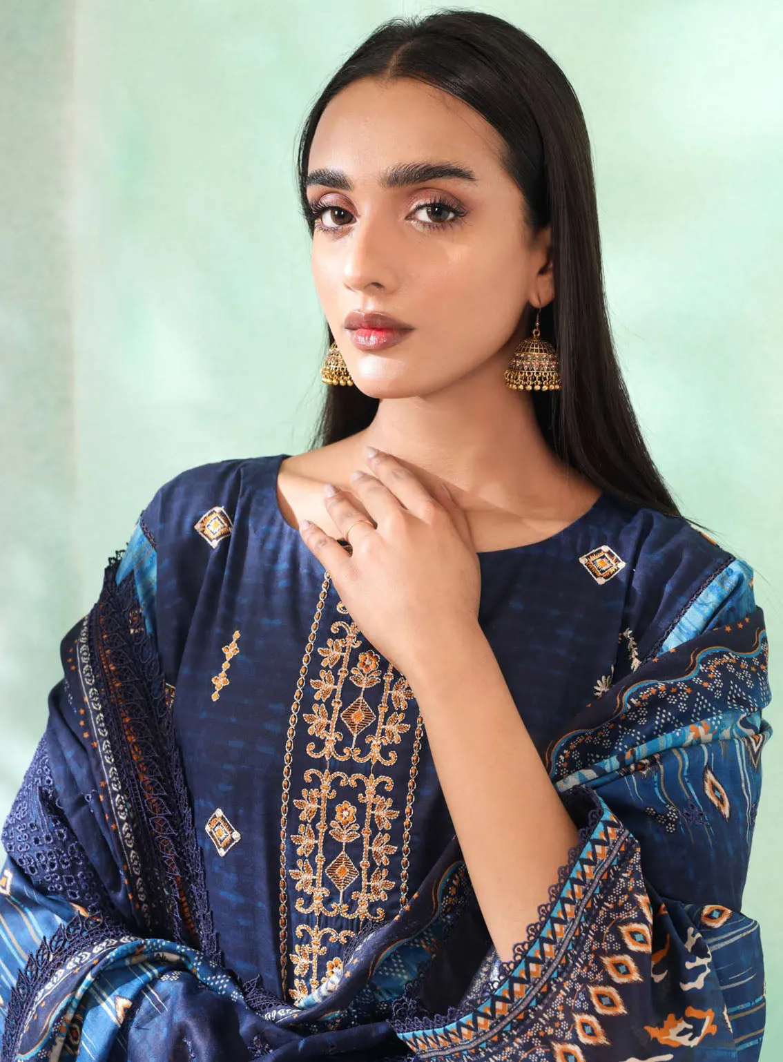 Imara By Rashid Textile Embroidered Lawn 3 Piece Unstitched Suit RT24IEL D-186