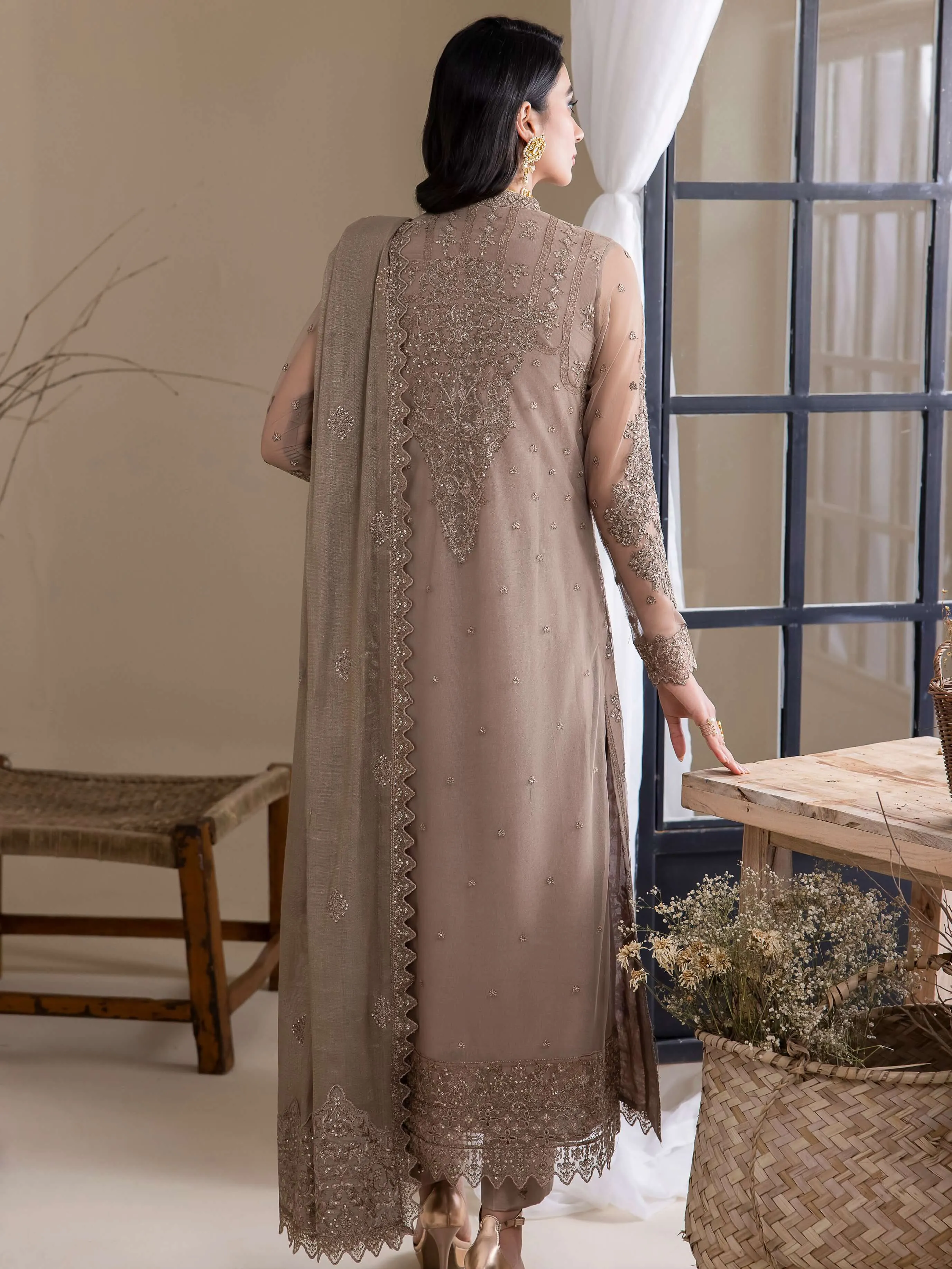 IZNIK Chinon Vol-03 Embroidered Net Unstitched 3Pc Suit CC-30 Vanessa