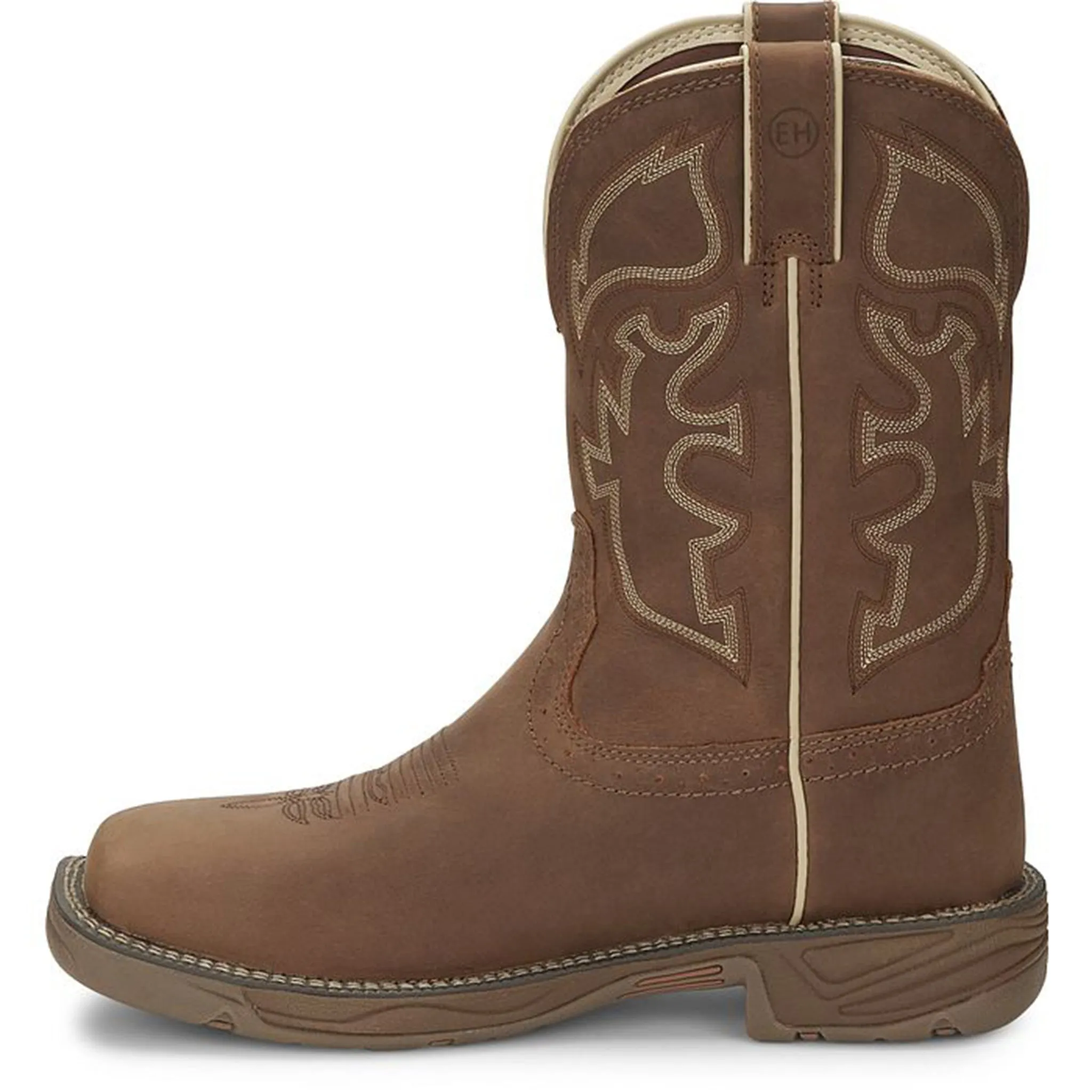 Justin Boots Men's Rustic Tan Waterproof Square Steel Toe