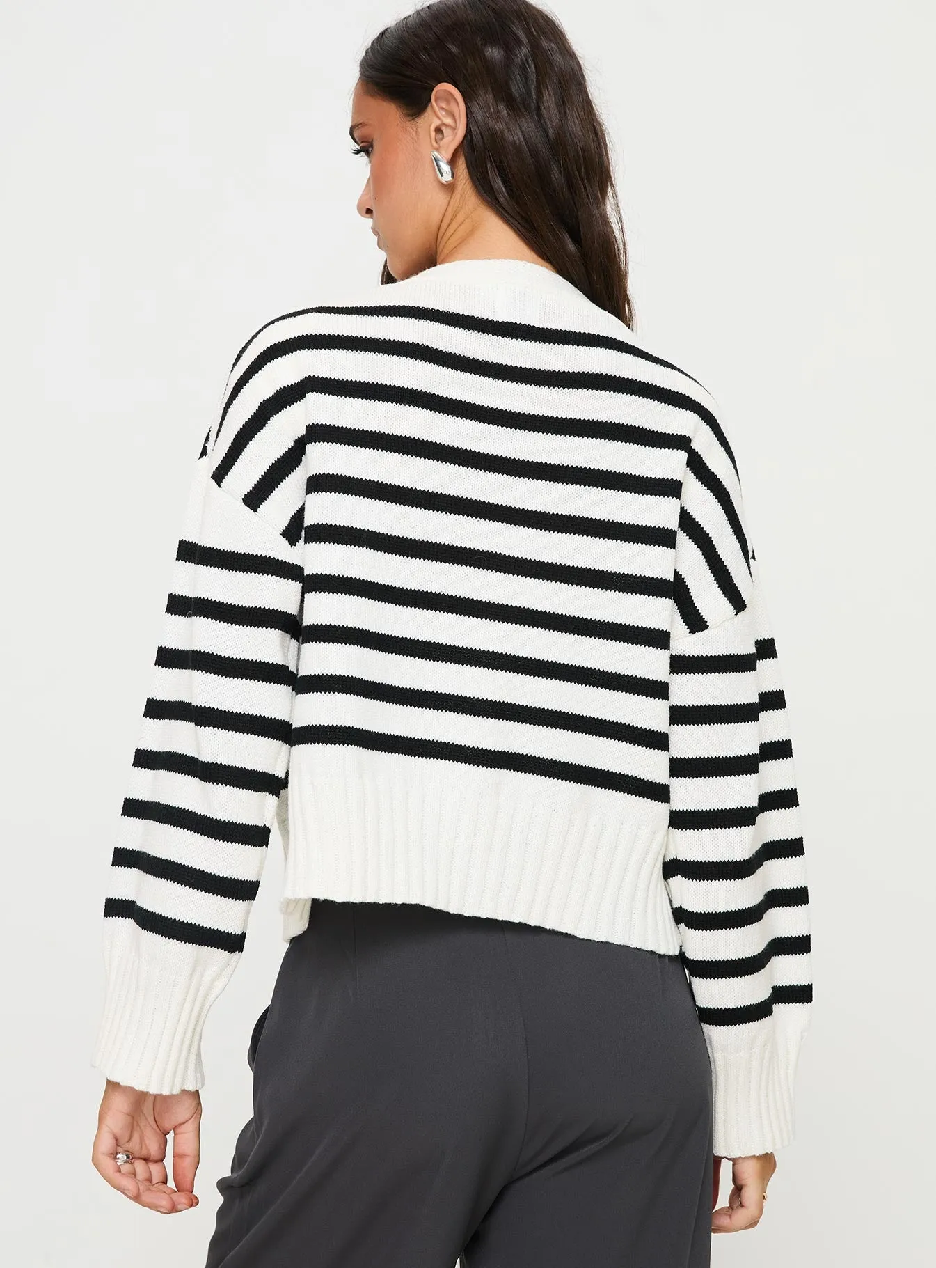 Karlson Striped Cardigan Cream / Black