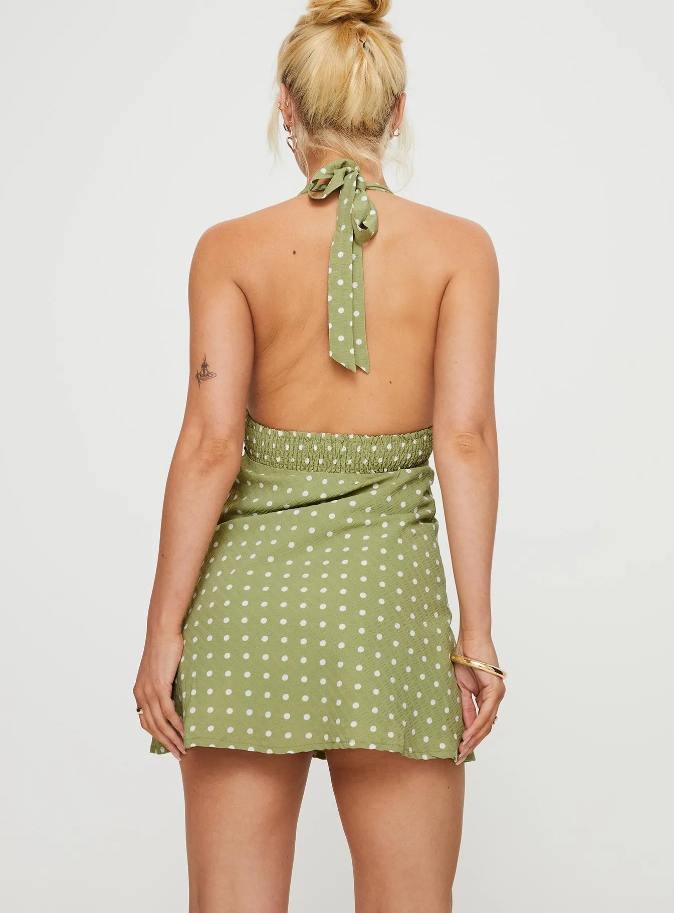 Kopra Halter Mini Dress Green