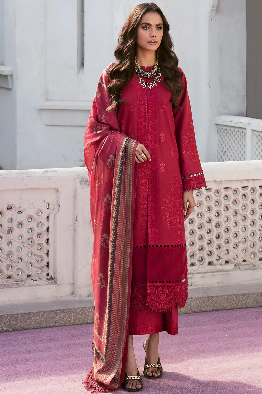 Lamhay By Afrozeh Embroidered Lawn Unstitched 3 Piece Suit - 08