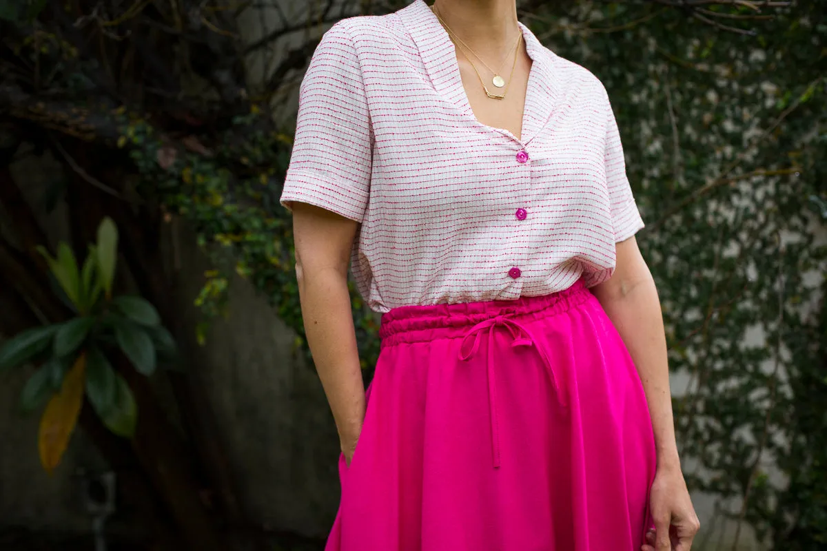 Laurence Blouse - Hot Pink Grid