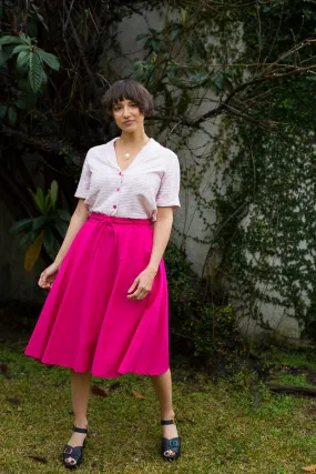 Laurence Blouse - Hot Pink Grid