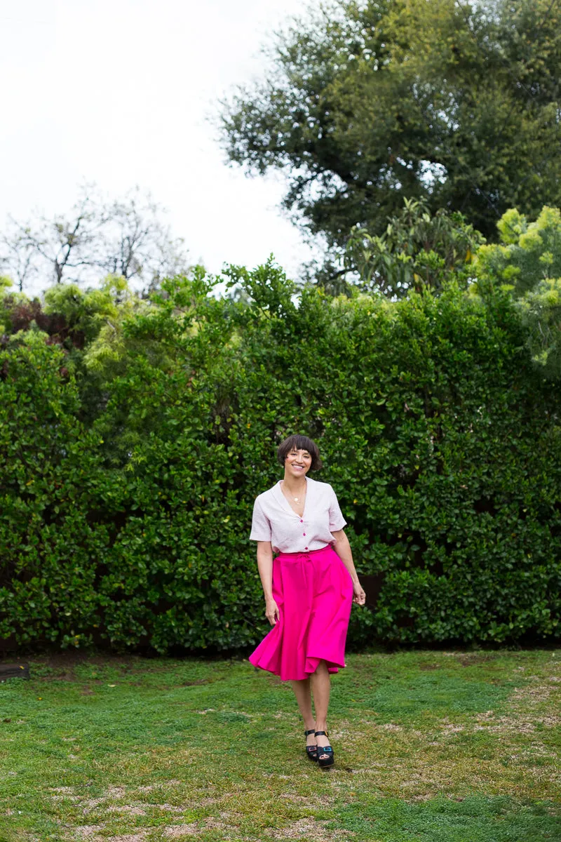 Laurence Blouse - Hot Pink Grid