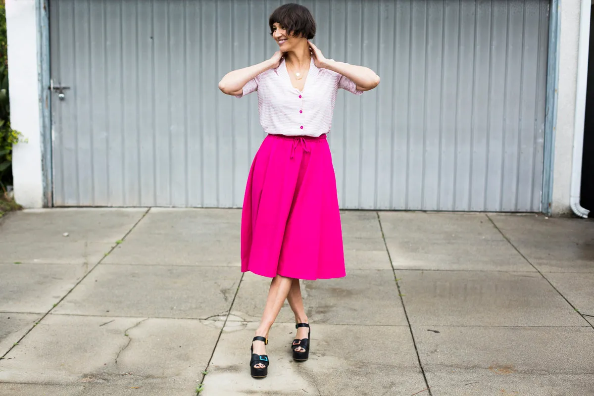 Laurence Blouse - Hot Pink Grid