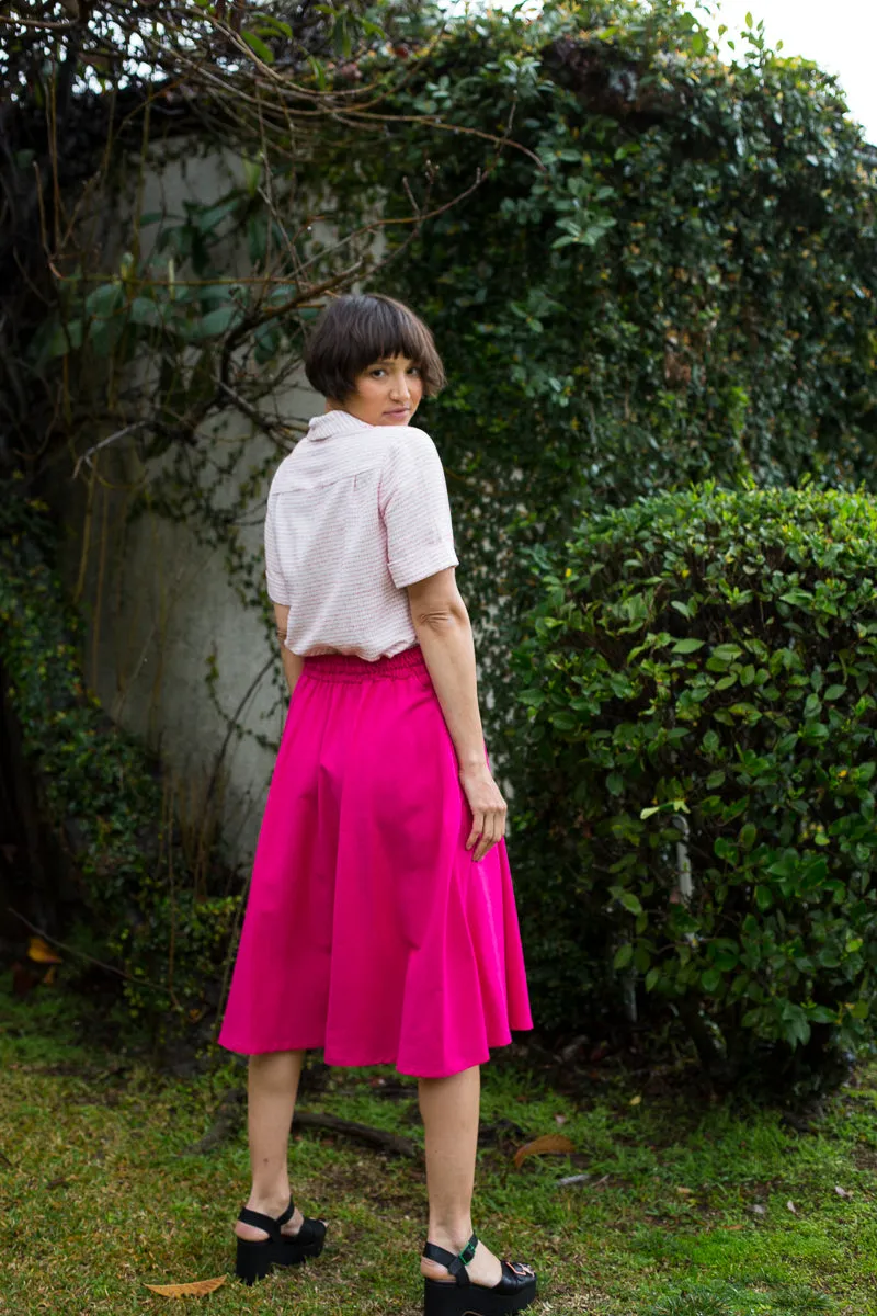 Laurence Blouse - Hot Pink Grid