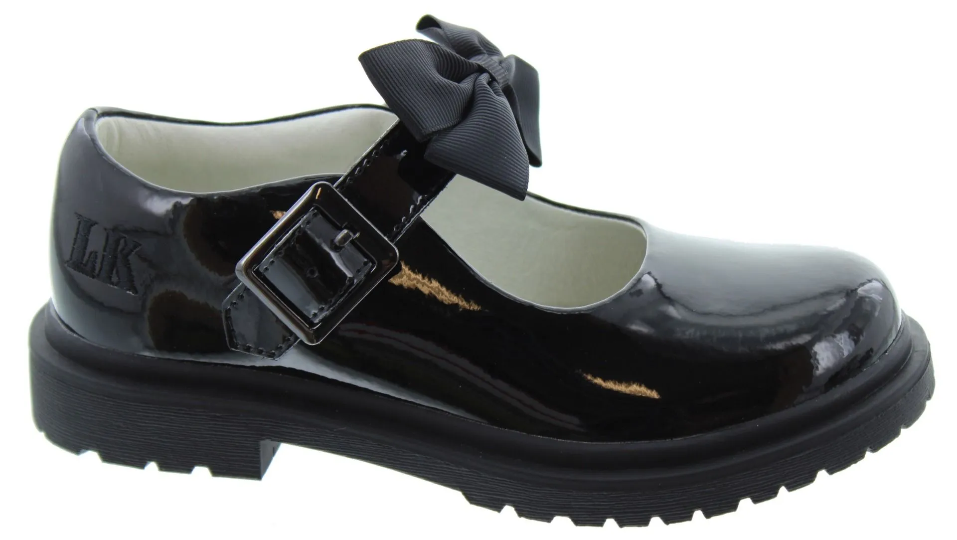 LELLI KELLY Girls LK8660 Jessie Buckle Bow Shoes In Black Patent