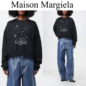 Maison Margiela  |Long Sleeves Cotton Logo Hoodies & Sweatshirts