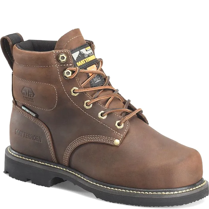 Matterhorn  Men's D30 6 Steel Toe WP Metguard Work Boot -Brown- MT2520