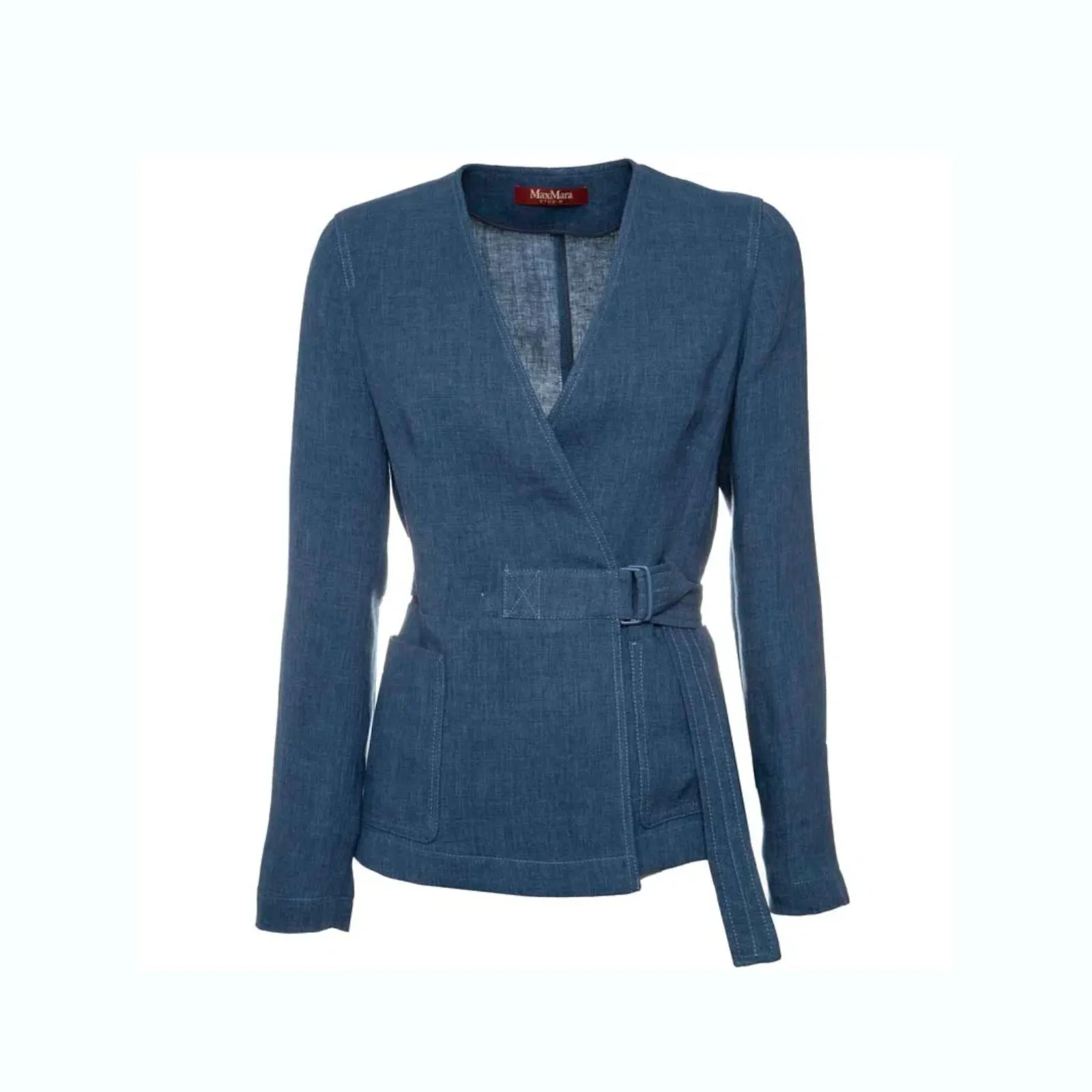 Max Mara Studio V-Neck Belted Jacket