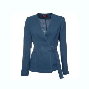 Max Mara Studio V-Neck Belted Jacket