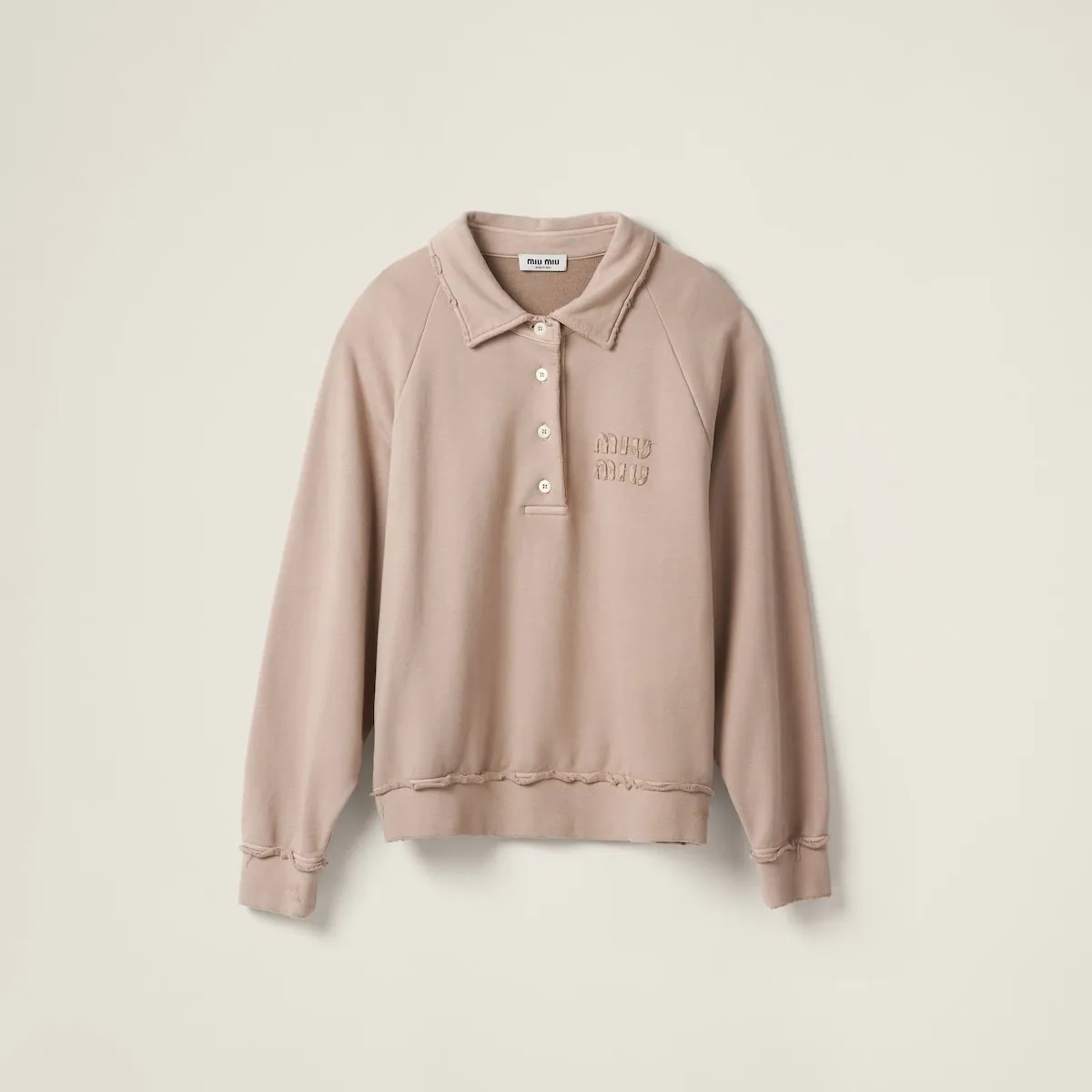 MiuMiu  |Long Sleeves Plain Cotton Logo Hoodies & Sweatshirts