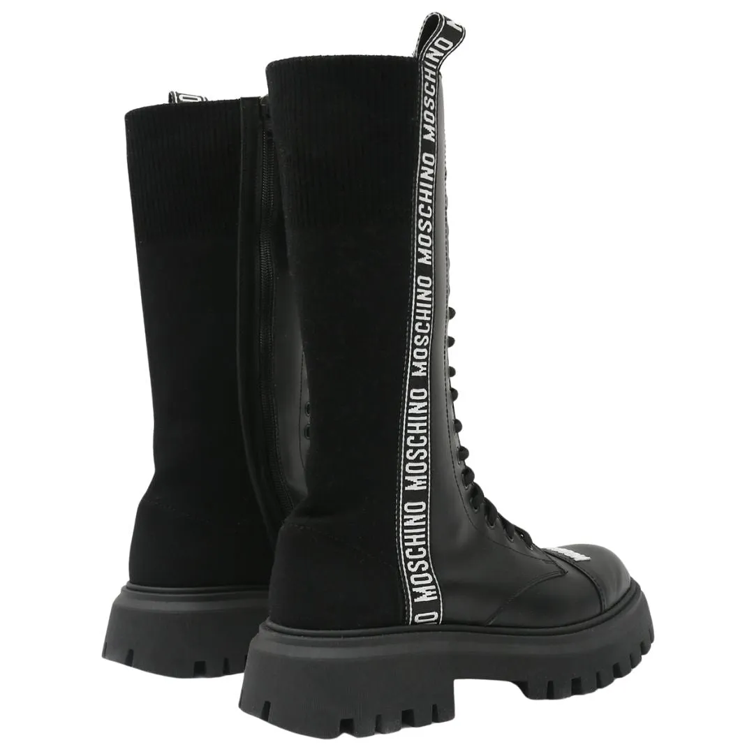 Moschino Boot Logo Black