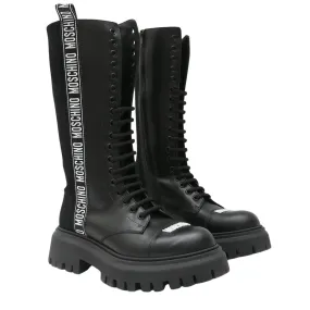 Moschino Boot Logo Black