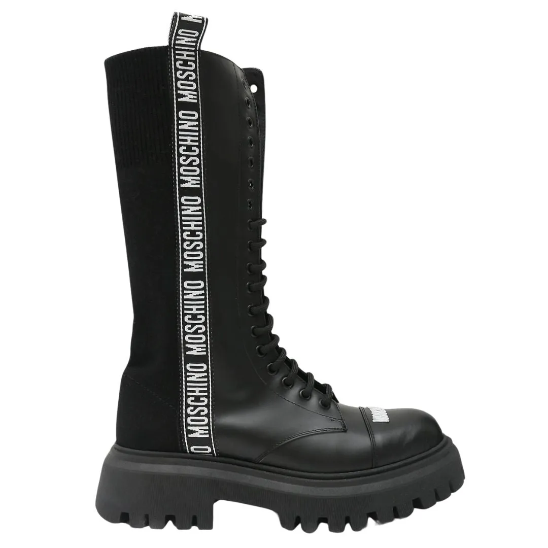 Moschino Boot Logo Black