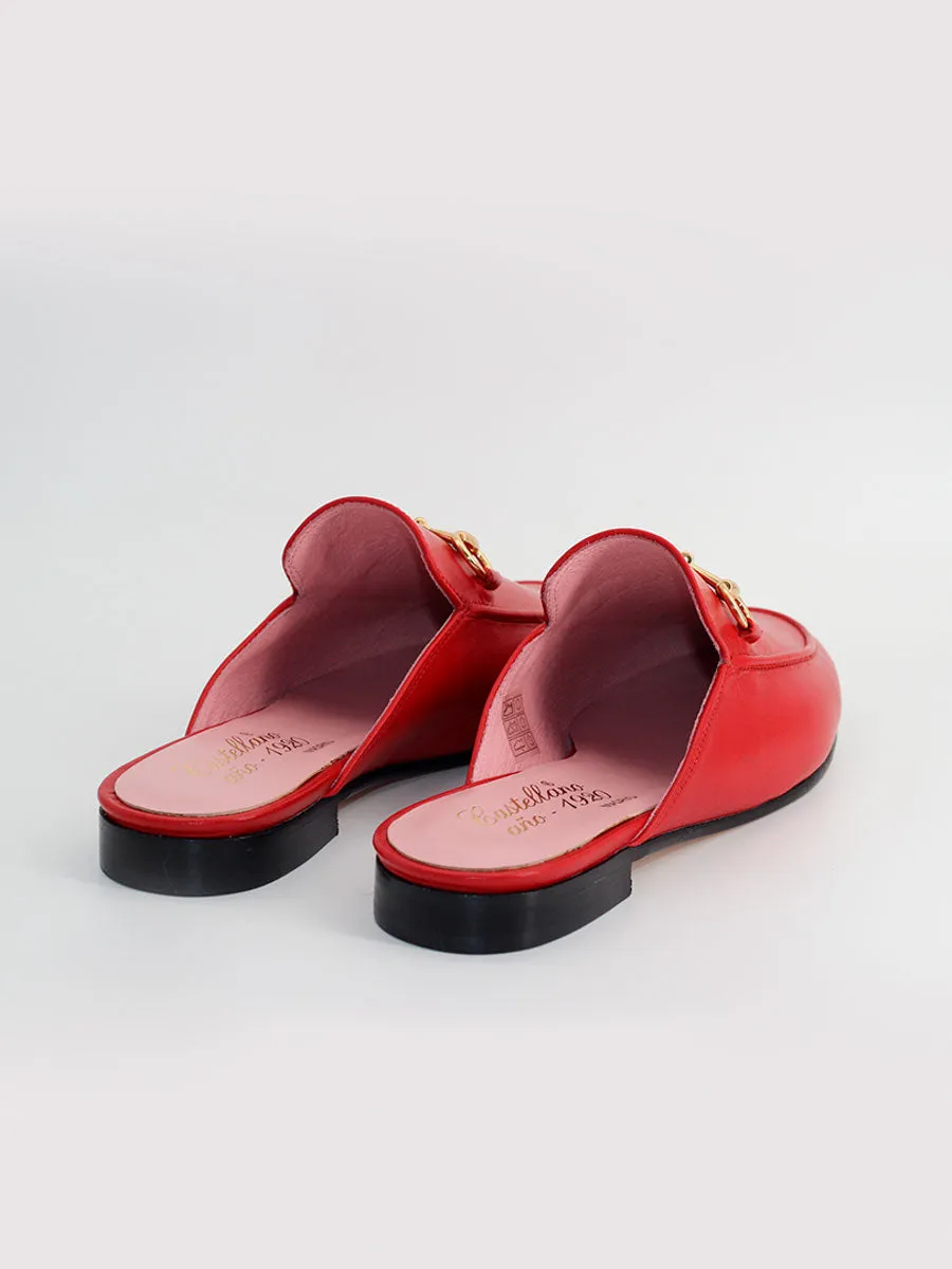 Mules Venecia piel coy color rojo