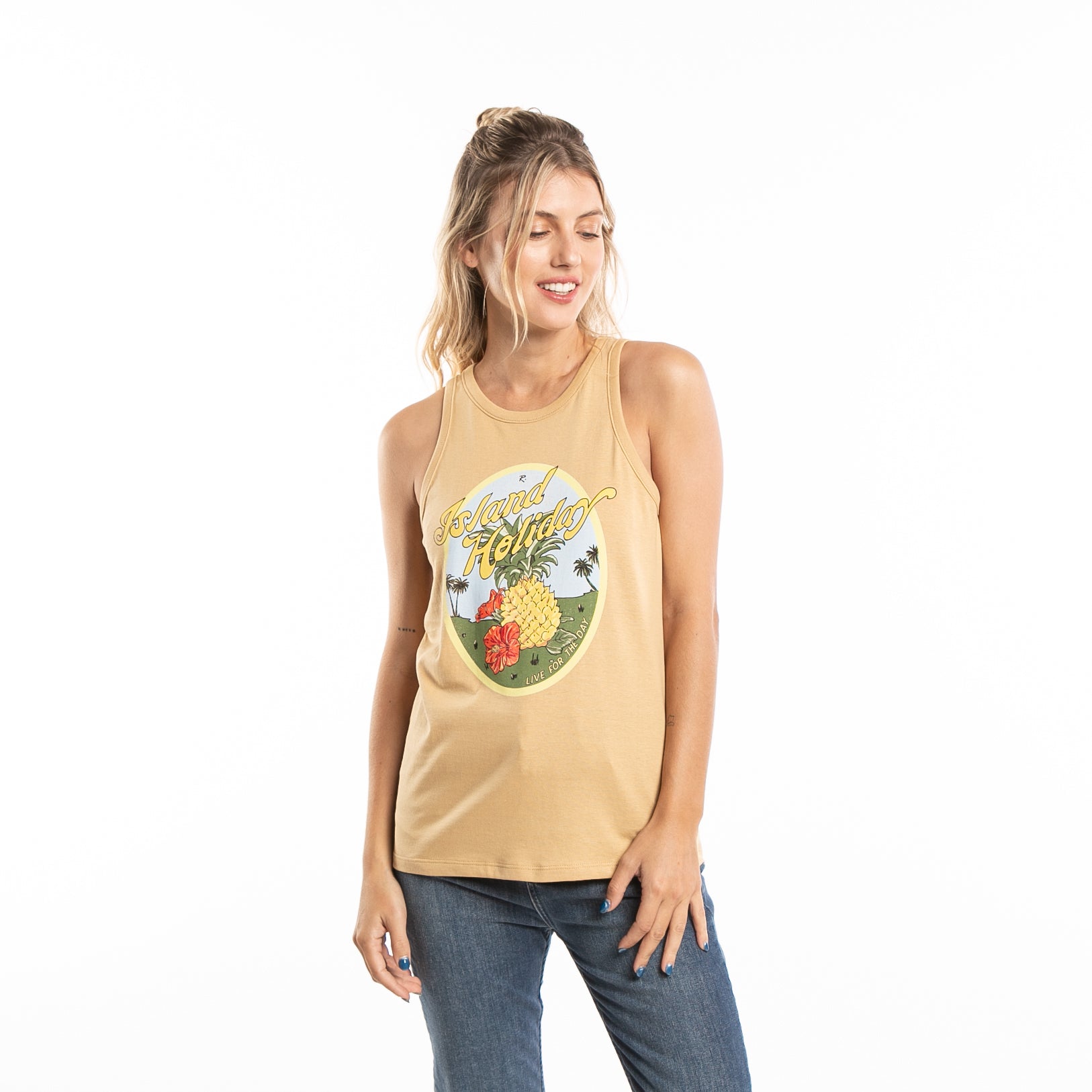 Musculosa Rusty Island Holiday Classic Tank Ld Camel