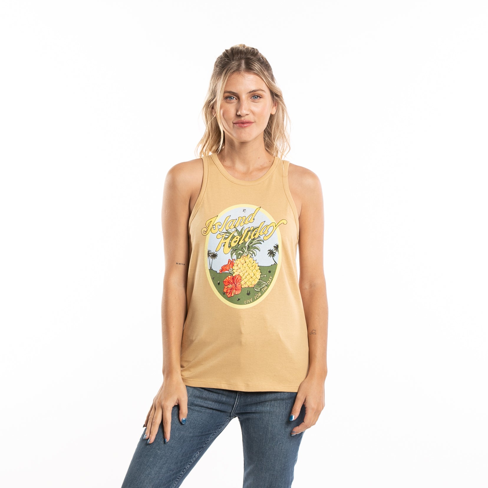 Musculosa Rusty Island Holiday Classic Tank Ld Camel