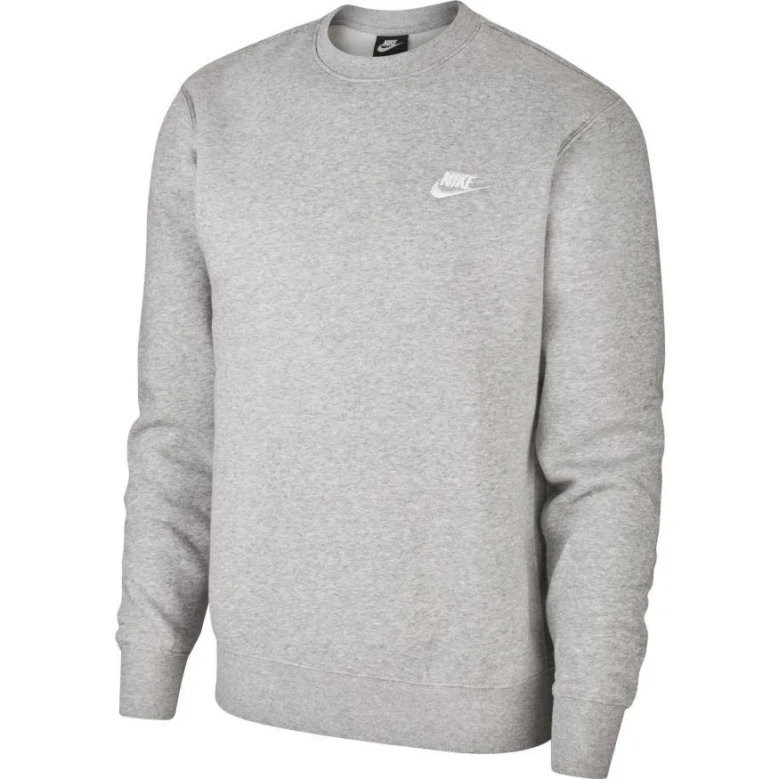 NIKE UNISEX SPORTSWEAR CLUB FLEECE CREW FLEECE GREY SWEATSHIRT