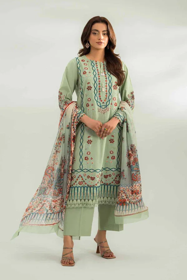 Nishat Festive Eid Embroidered Cambric Unstitched 3Pc Suit - 42401435