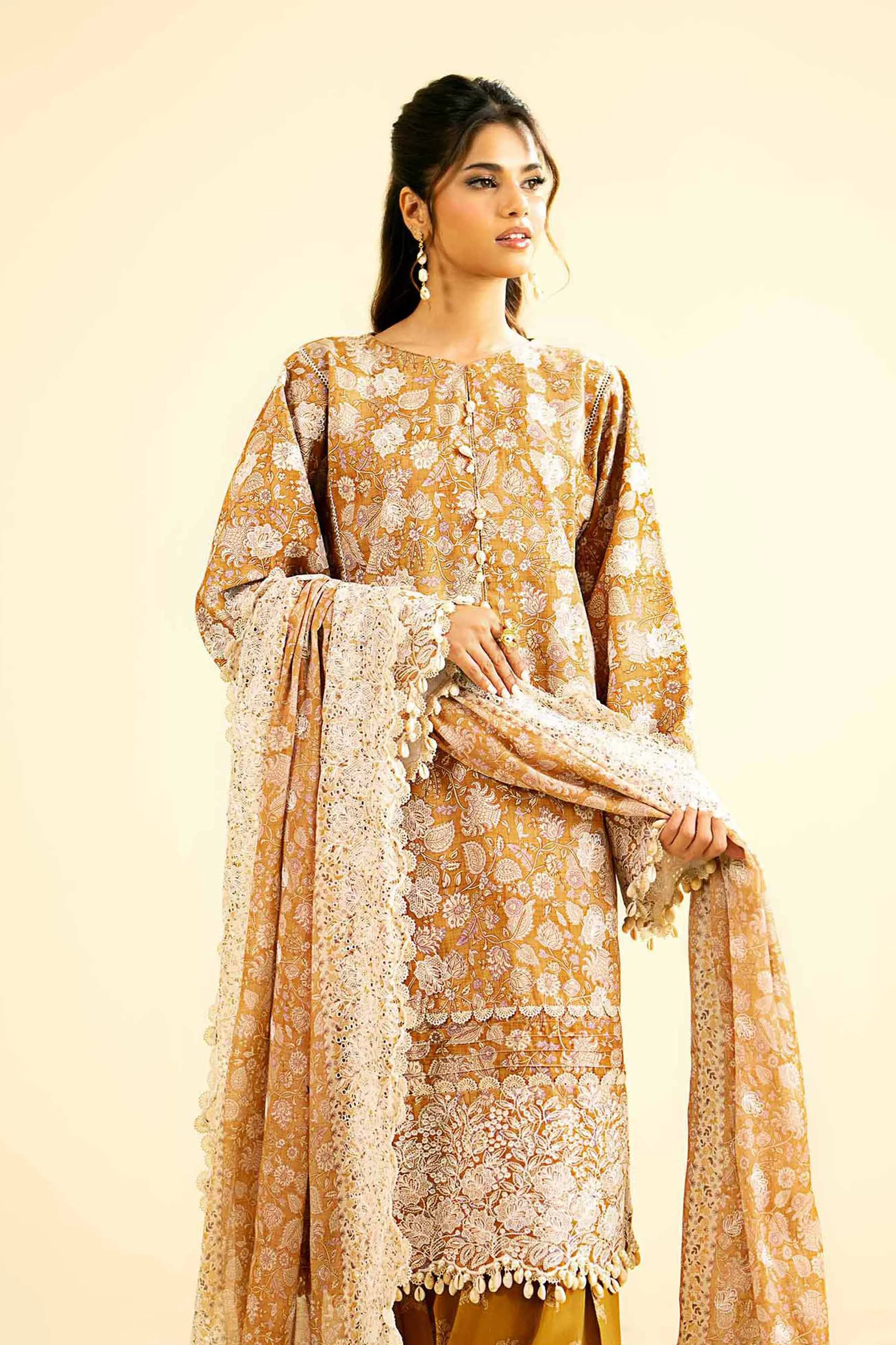 Nishat Festive Eid Embroidered Cambric Unstitched 3Pc Suit - 42401921