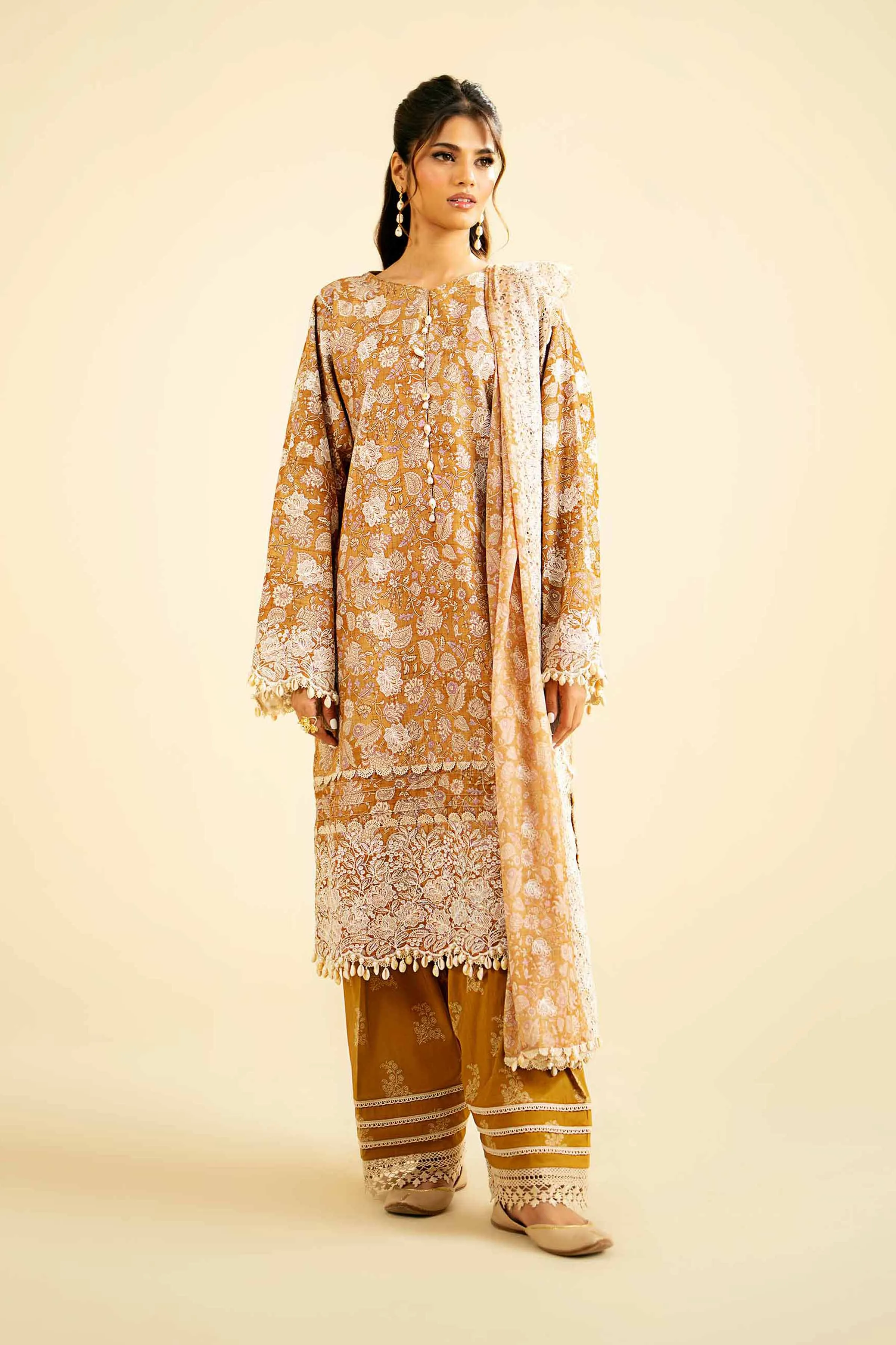 Nishat Festive Eid Embroidered Cambric Unstitched 3Pc Suit - 42401921