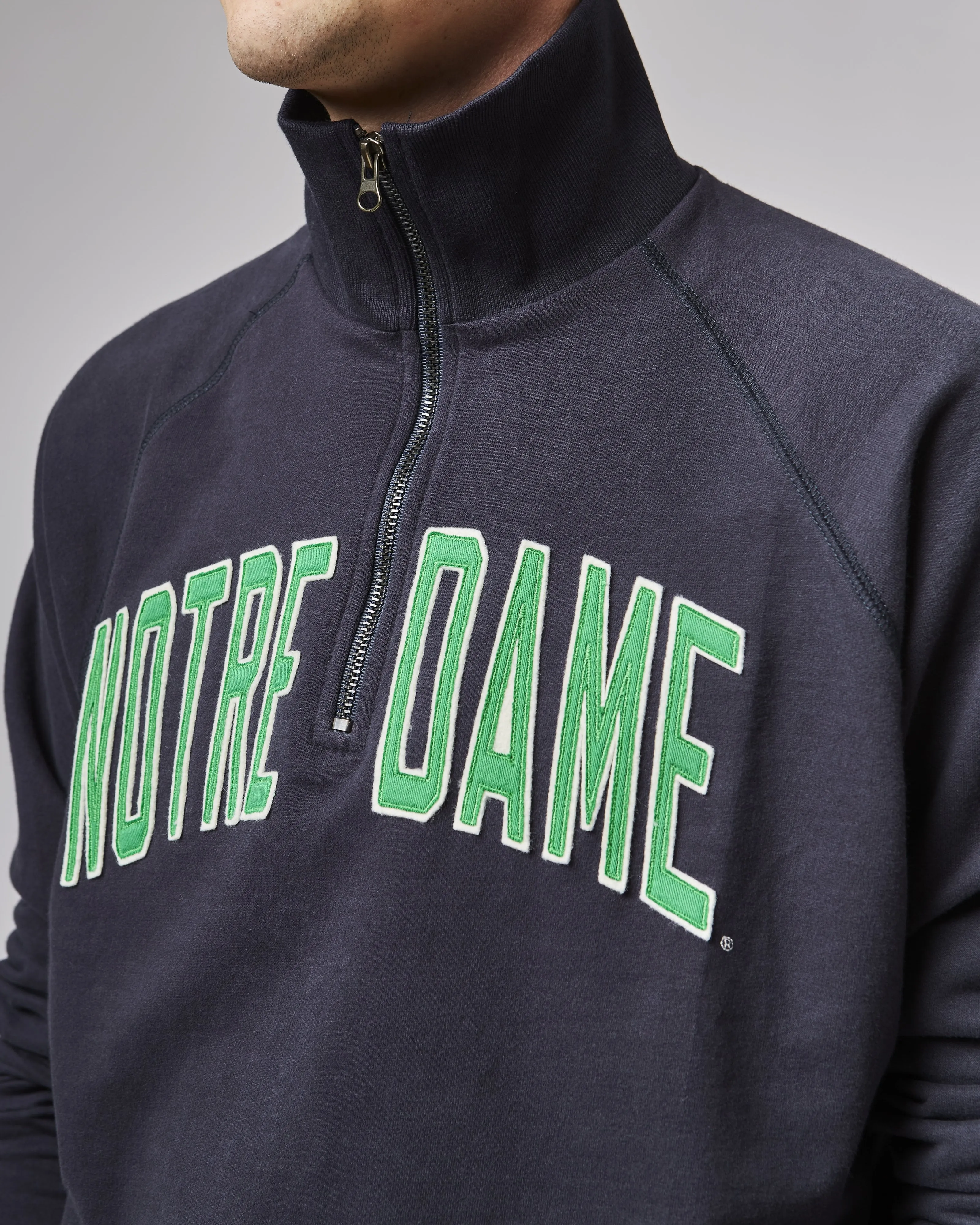 NOTRE DAME FIGHTING IRISH BANKS '47 HARRIS SCRIMMAGE 1/4 ZIP