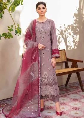 Nureh Bazaar Dhoop Kinaray Chikankari Lawn Unstitched 3Pc Suit NS-139