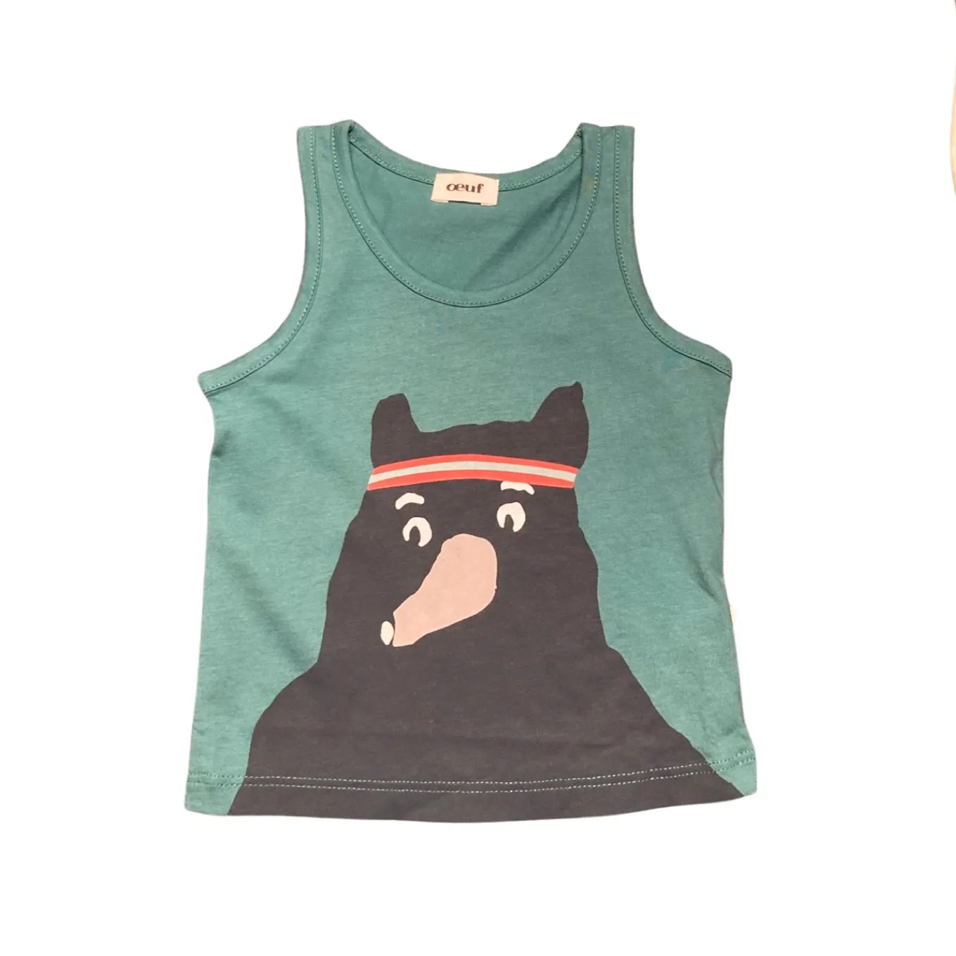 Oeuf Jersey Tank Top - Bear Aqua