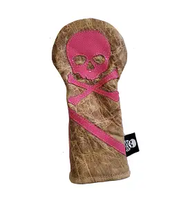 One-Of-A-Kind! Skull & Bones Hot Pink Baseball Glove Fairway Wood Cover