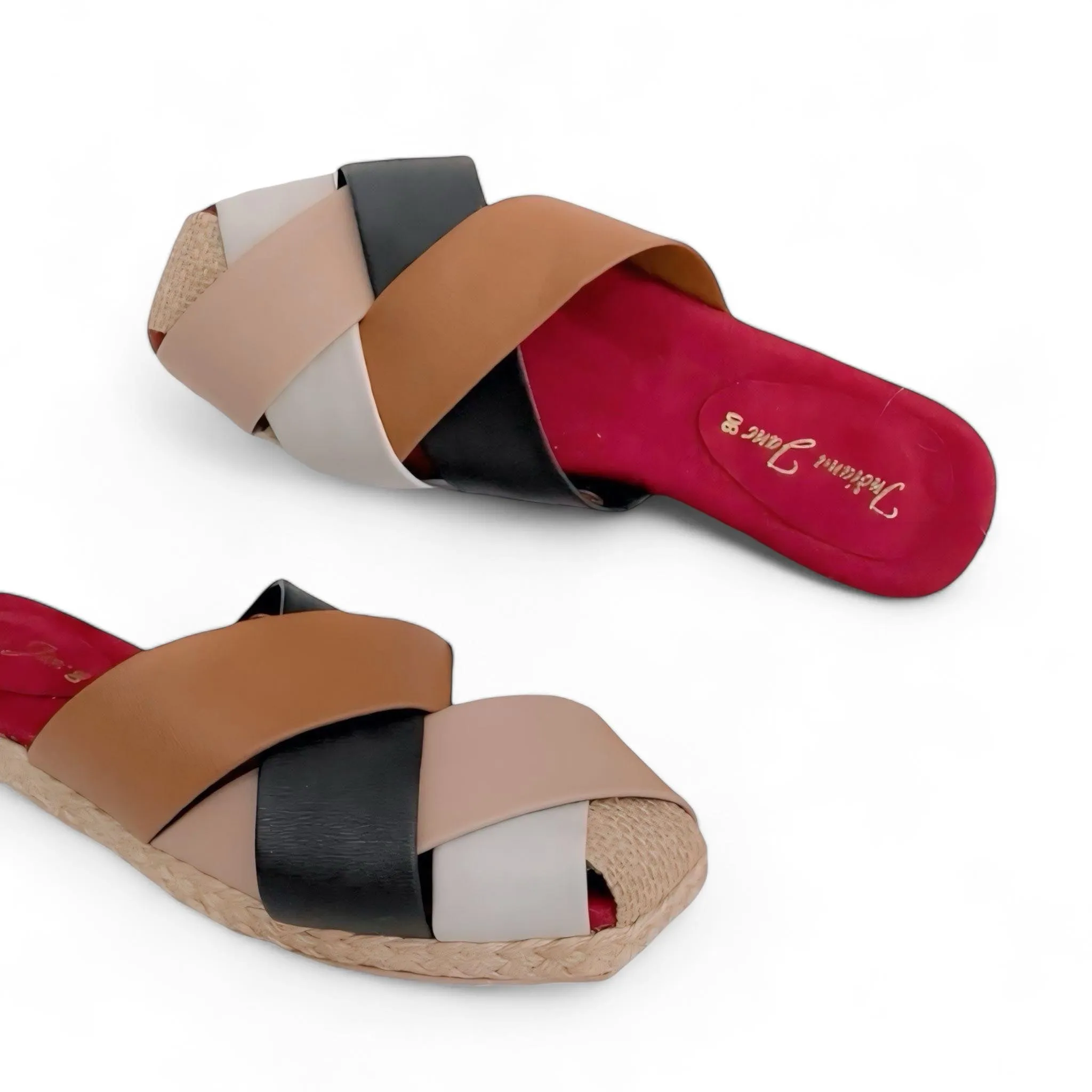 ORCHID Multicolor Weaved Leather Abaca Mules