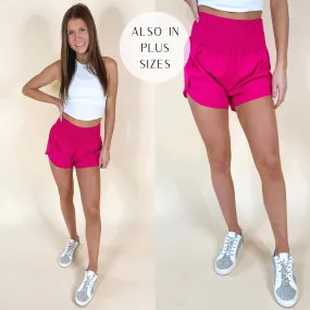 Racing For First High Waist Wind Shorts in Hot Pink