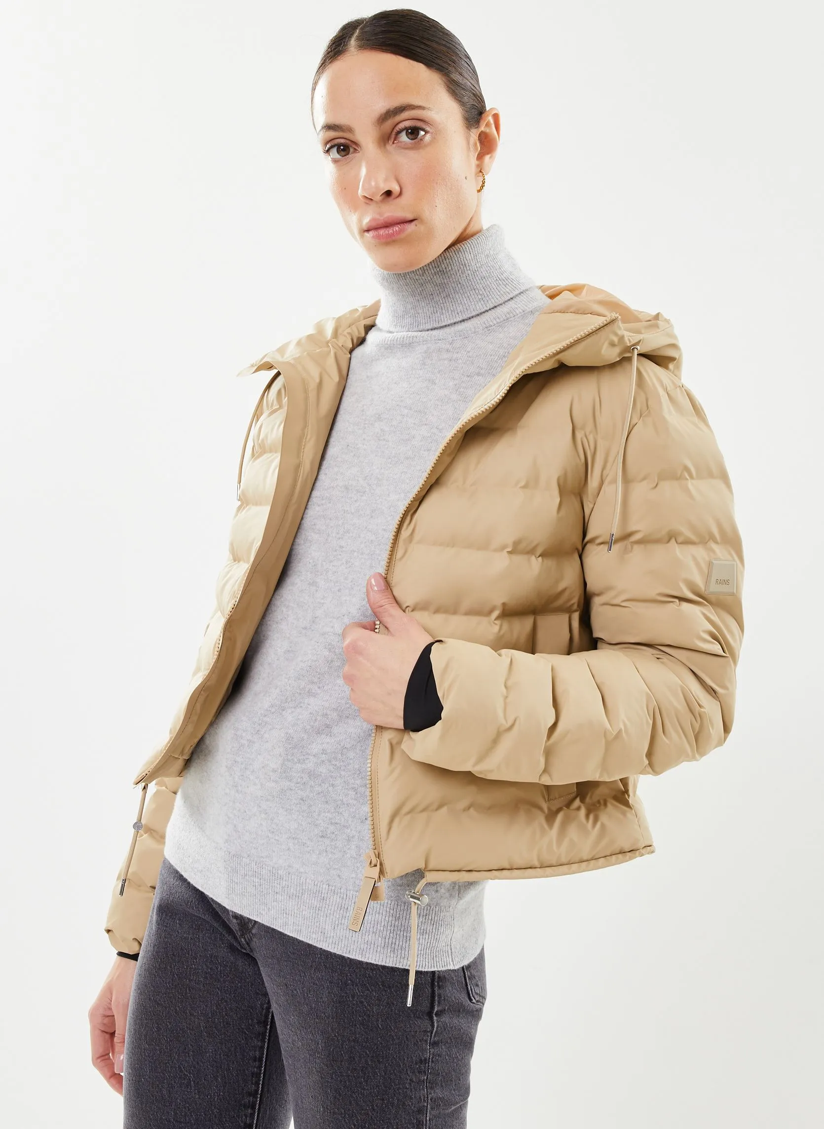 Rains Lohja Short Puffer Jacket W - Beige